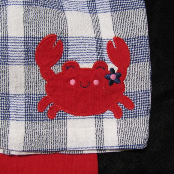 Just One You Carters 3-6 Month 2 Piece Outfit blue plaid shirt with red shorts - Picture 3 of 6